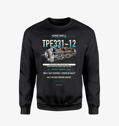 TPE331-12 design on black sweatshirt