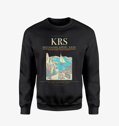 Kristiansand Airport, Kjevik (KRS) design on black sweatshirt
