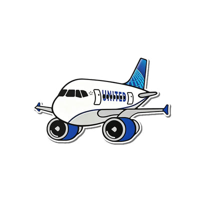 United Airlines Airbus A320 aviation design airplane sticker in weather-resistant vinyl.