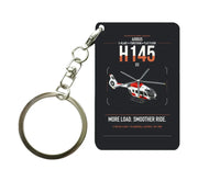 Thumbnail for Airbus H145 D3 design on black designed key chain, double-side print