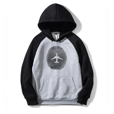 Aviation Finger Print aviation design on colourful cotton blend colourful hoodie.