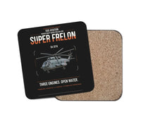 Thumbnail for Sud Aviation SA 321G Super Frelon design on black 1 piece coaster