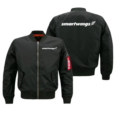 Smartwings Airlines logo on black bomber jacket