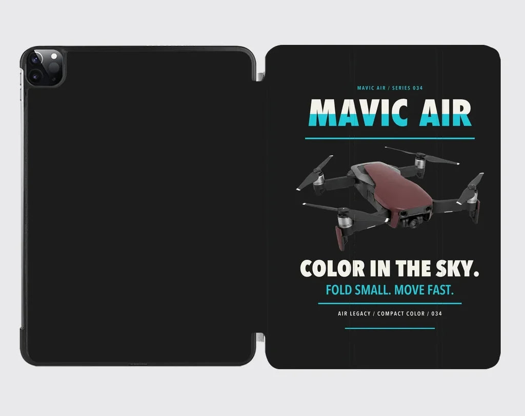 DJI Mavic Air design on black ipad tablet case