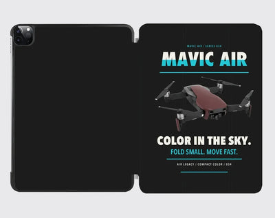 DJI Mavic Air design on black ipad tablet case