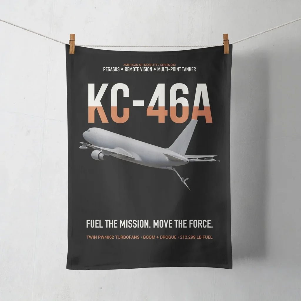 KC-46A PEGASUS design on black towel