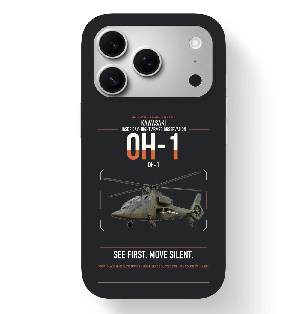 Kawasaki OH-1 design on black magsafe iphone case, for iPhone 17 Pro