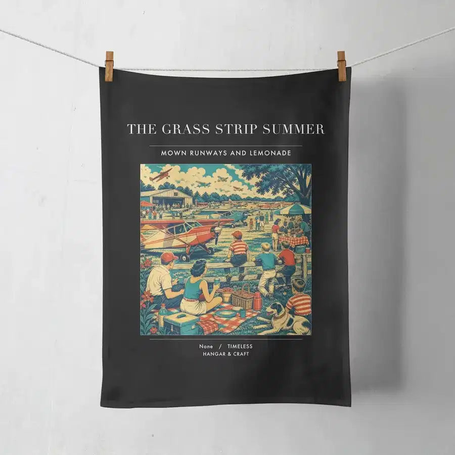 VINTAGE G4142 - The Grass Strip Summer - Designed Towels design on black
