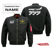 Thumbnail for The Boeing 777 Pilot Jackets (Customizable) aviation design printed on comfortable shell with classic fit designed jacket.