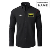 Thumbnail for Airbus A320 Silhouette aviation design printed on soft cotton long-sleeve 2D shirt.