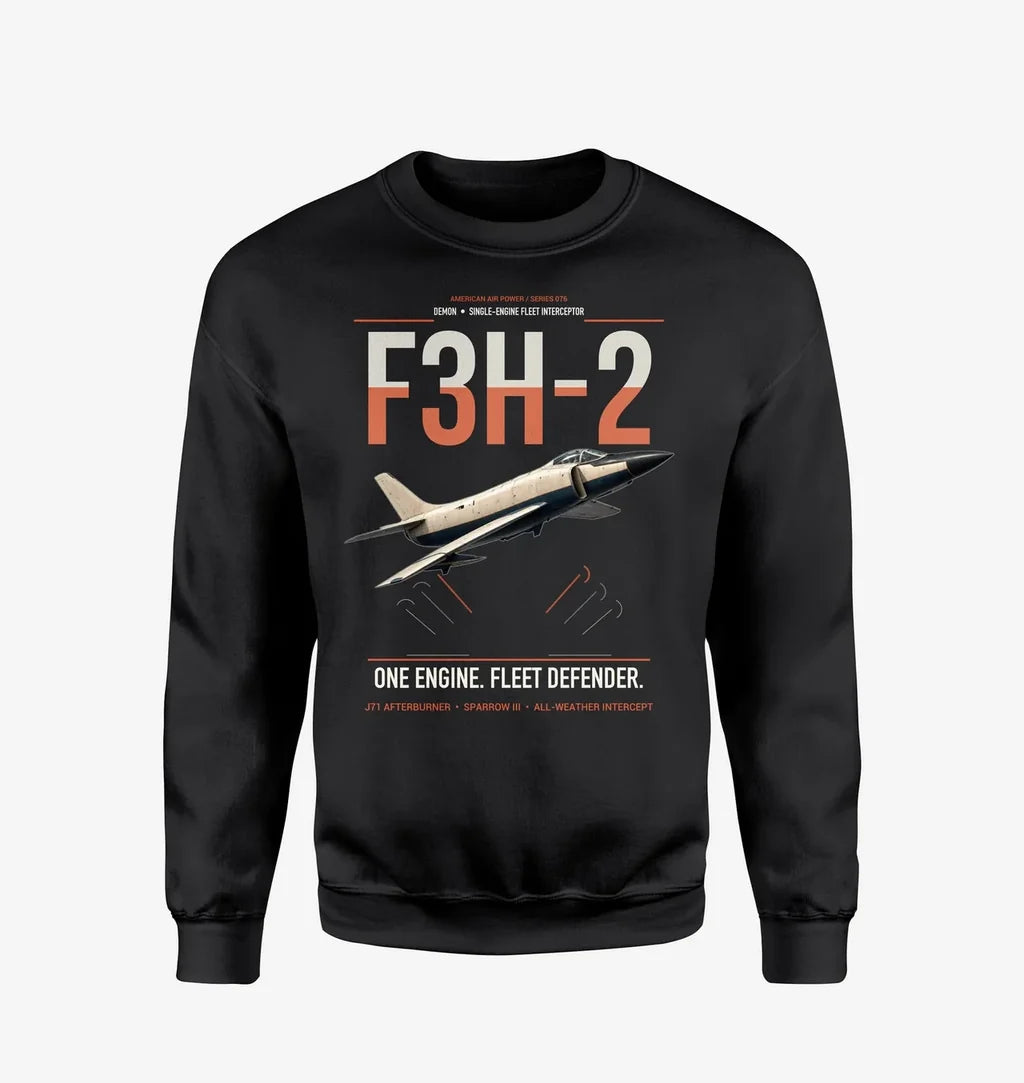 F3H-2 Demon design on black sweatshirt