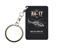 Thumbnail for Bell AH-1Z Viper design on black designed key chain, double-side print