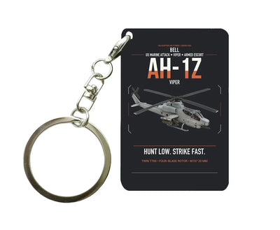 Bell AH-1Z Viper design on black designed key chain, double-side print
