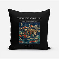 Thumbnail for VINTAGE G4058 - The Ocean Crossing - Designed Pillows design on black