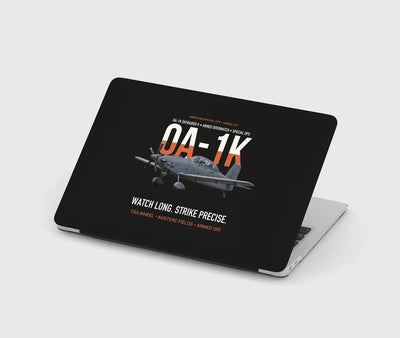 OA-1K Skyraider II Armed Overwatch design on black MacBook case