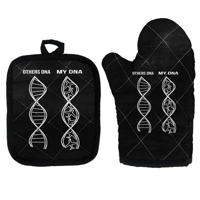 Aviation DNA Kitchen Glove & Holder aviation design on durable fabric with insulated lining kitchen glove holder.