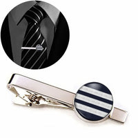 Thumbnail for Pilot Epaulettes (Silver) 3 Lines aviation tie clip, stainless steel body with engraved detail.