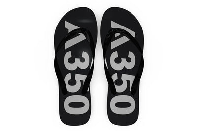 Airbus A350 Text Slippers (Flip Flops) aviation print slippers and flip-flops, durable rubber sole.