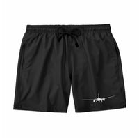 Thumbnail for Boeing 787 Silhouette aviation design on quick-dry polyester swim trunks.