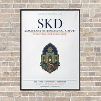 Thumbnail for Samarkand International Airport SKD vertical canvas print - framed - white background