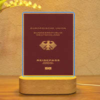Thumbnail for Germany Passport aviation design on premium acrylic with LED night lamp.