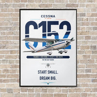 Thumbnail for Cessna 152 vertical canvas print - framed - white background