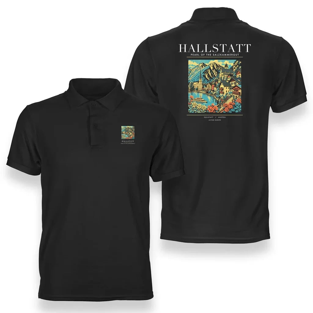 HALLSTATT - Poster - Double-Side Polo - Black