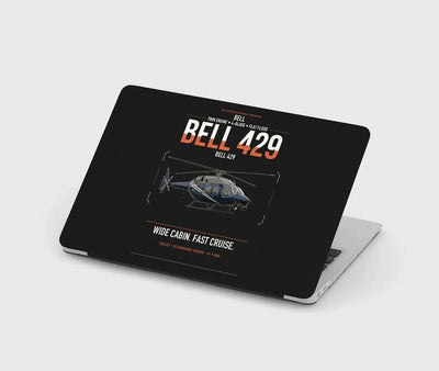 Bell 429 design on black MacBook case