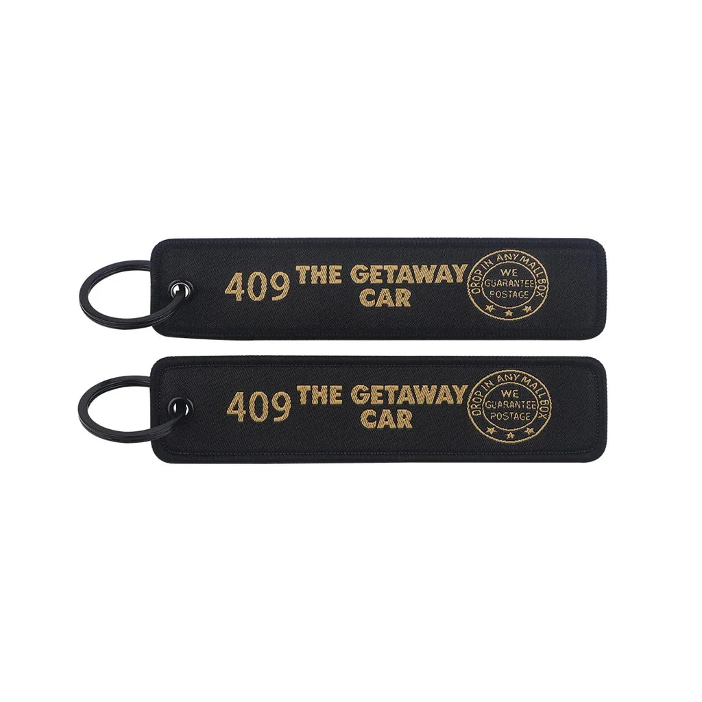 Baby Driver aviation fashion key chain in polished metal.
