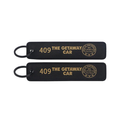 Baby Driver aviation fashion key chain in polished metal.