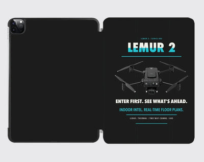 BRINC LEMUR 2 design on black ipad tablet case