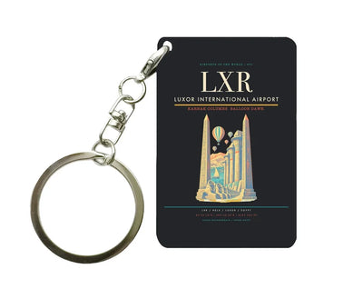Luxor International Airport LXR Key Chain design on black key chain