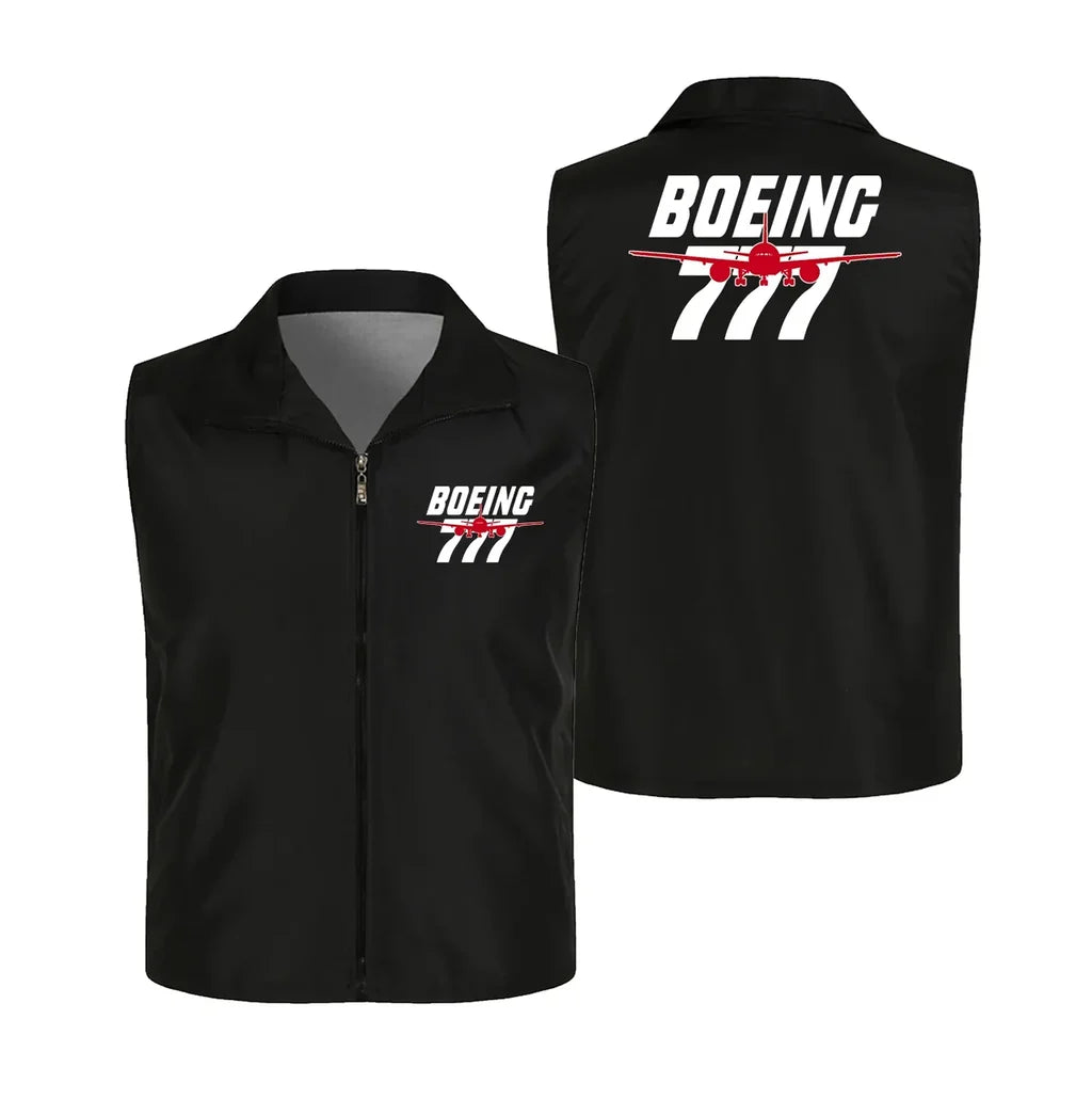 Amazing Boeing 777 Thin Style aviation design printed on lightweight shell with sleeveless design thin vest.