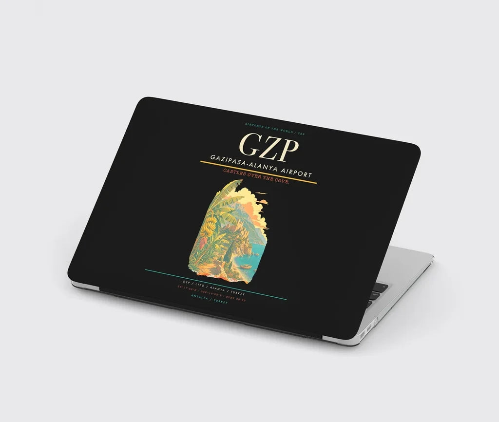 Gazipasa-Alanya Airport (GZP) design on black MacBook case