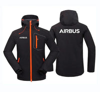Thumbnail for Airbus & Text aviation design printed on warm polar fleece polar fleece jacket.