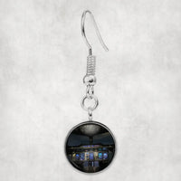 Thumbnail for Airbus A380 Cockpit aviation earrings, hypoallergenic alloy body with engraved detail.