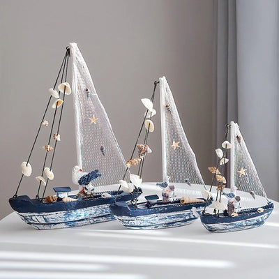 Side view of Shell SeabirdsMarine Nautical Wooden Sailboat Model Ornament aviation model ship in diecast metal or wood with d.