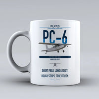 Thumbnail for Pilatus PC-6 Porter design on white ceramic mug, double-side print