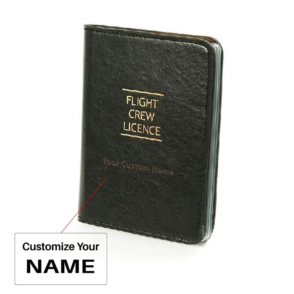Flight Crew Document & License Holder Case aviation themed pilot accessory, premium build.