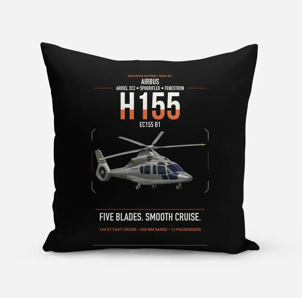 Airbus H155 EC155 B1 design on black pillow