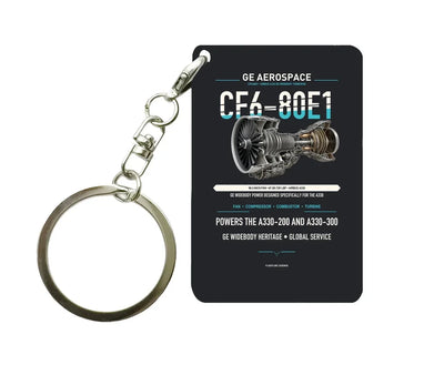 CF6-80E1 Key Chain design on black key chain