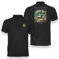 Thumbnail for VINTAGE G4065 - The Island Mailboat - Double-Side Polo T-Shirt design on black