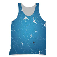 Thumbnail for Travelling with aviation design on breathable cotton 3D-printed tank top.