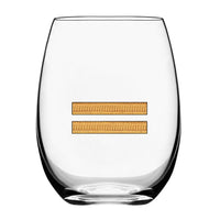 Thumbnail for Golden Pilot Epaulettes 2 Lines Water & Drink aviation design on water glass, crystal-clear premium glassware.