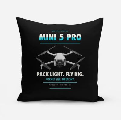 DJI Mini 5 Pro design on black pillow