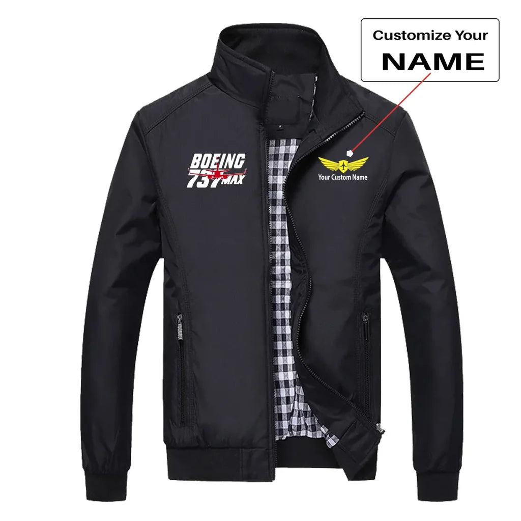 Amazing Boeing 737Max aviation design printed on modern shell with tailored fit stylish jacket.