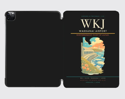 Wakkanai Airport (WKJ) design on black ipad tablet case