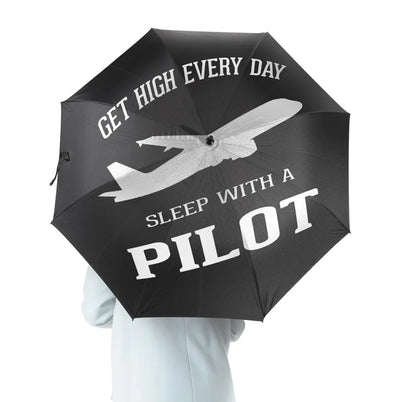 Get High Every Day Sleep With A aviation design on windproof polyester umbrella.