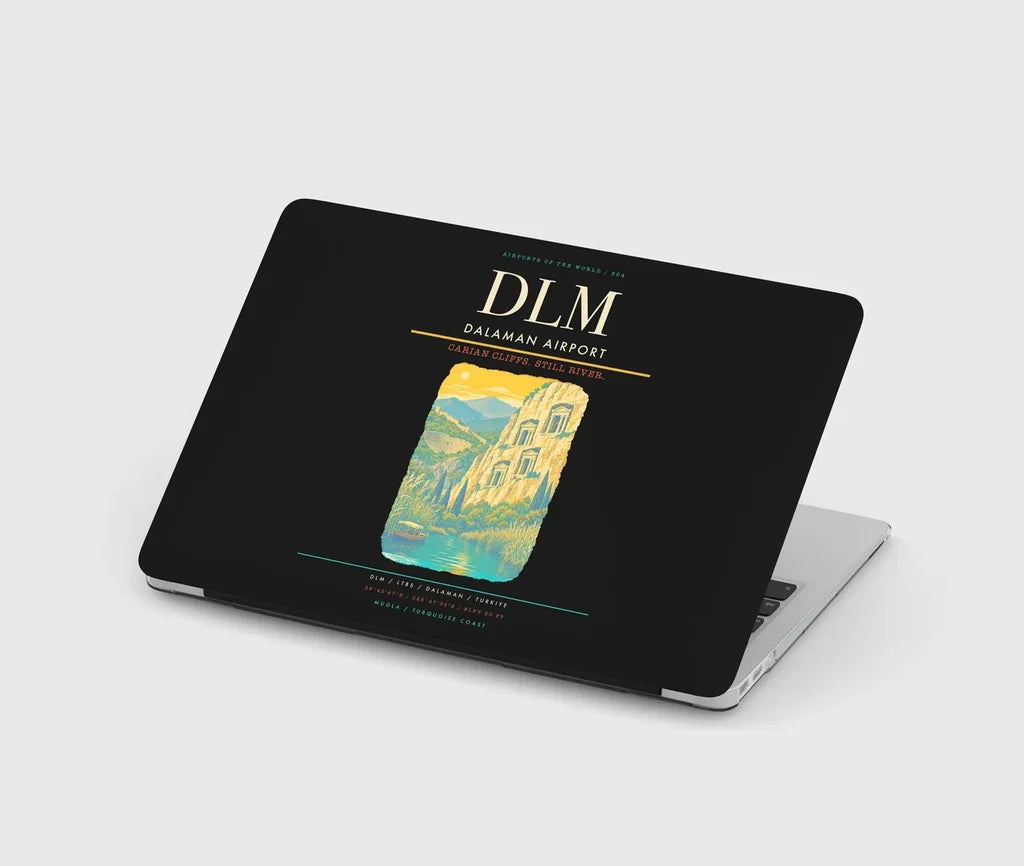 Dalaman Airport (DLM) design on black MacBook case