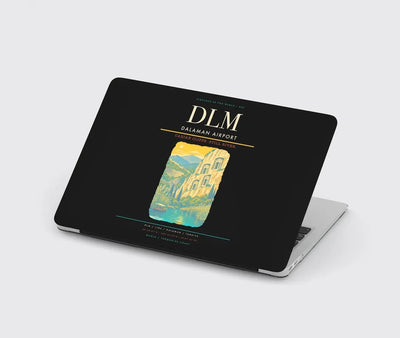 Dalaman Airport (DLM) design on black MacBook case